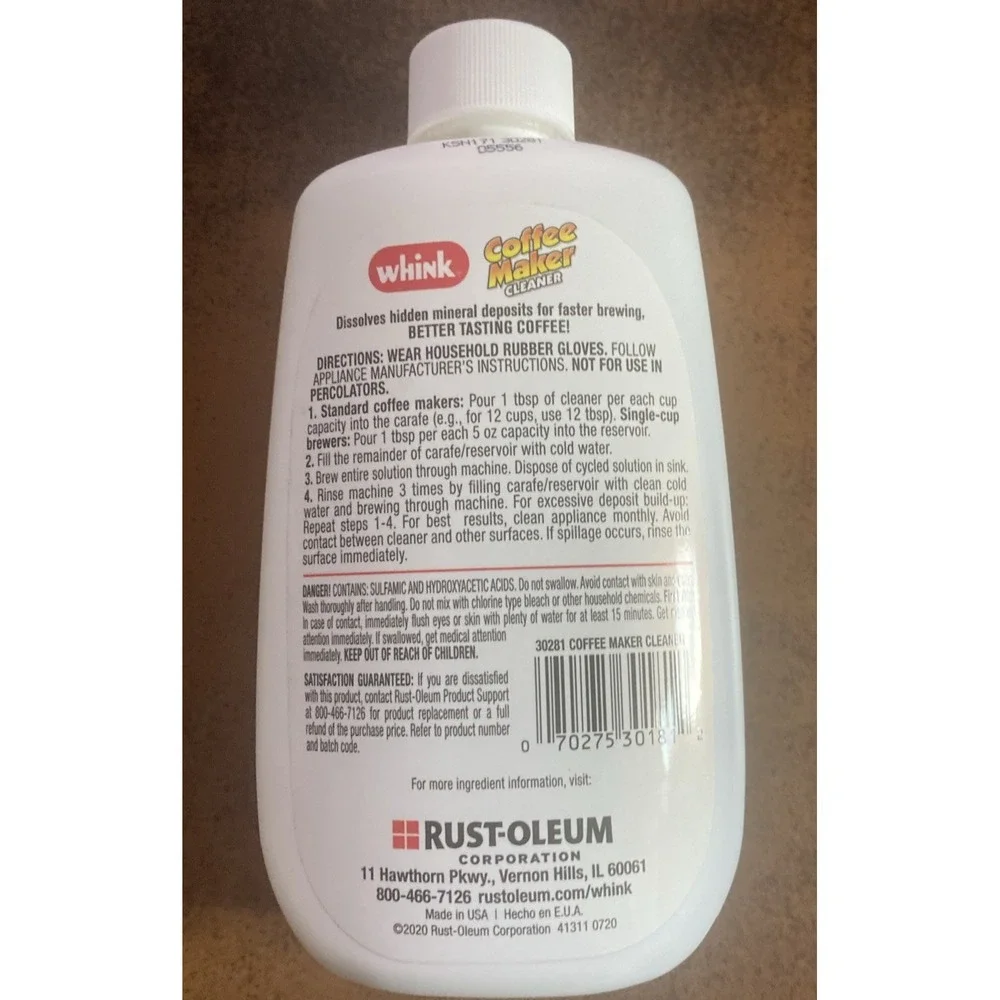 Whink 10 Oz. Automatic Coffee Maker Cleaner 30281 Whink 30281 070275301812